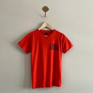 Luke Bryan Orange Concert Tour Graphic Tee Shirt Size Small